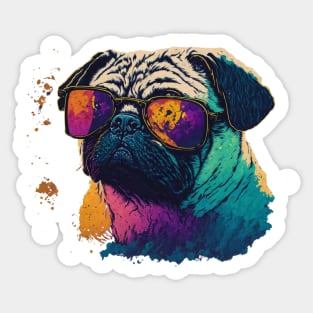 Pug in sunglasses Sticker